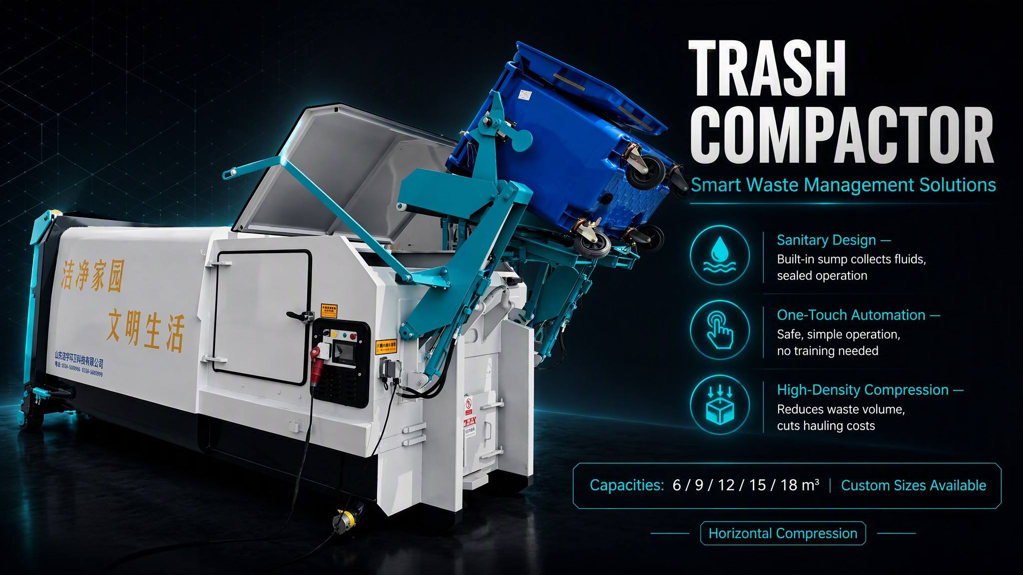 10 CBM High Density Compression Bucket Waste Compactor 10 CBM High Density Compression Bucket Waste Compactor