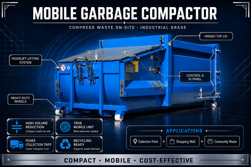 Mobile Garbage Compactor for Waste Management Mobile Garbage Compactor for Waste Management