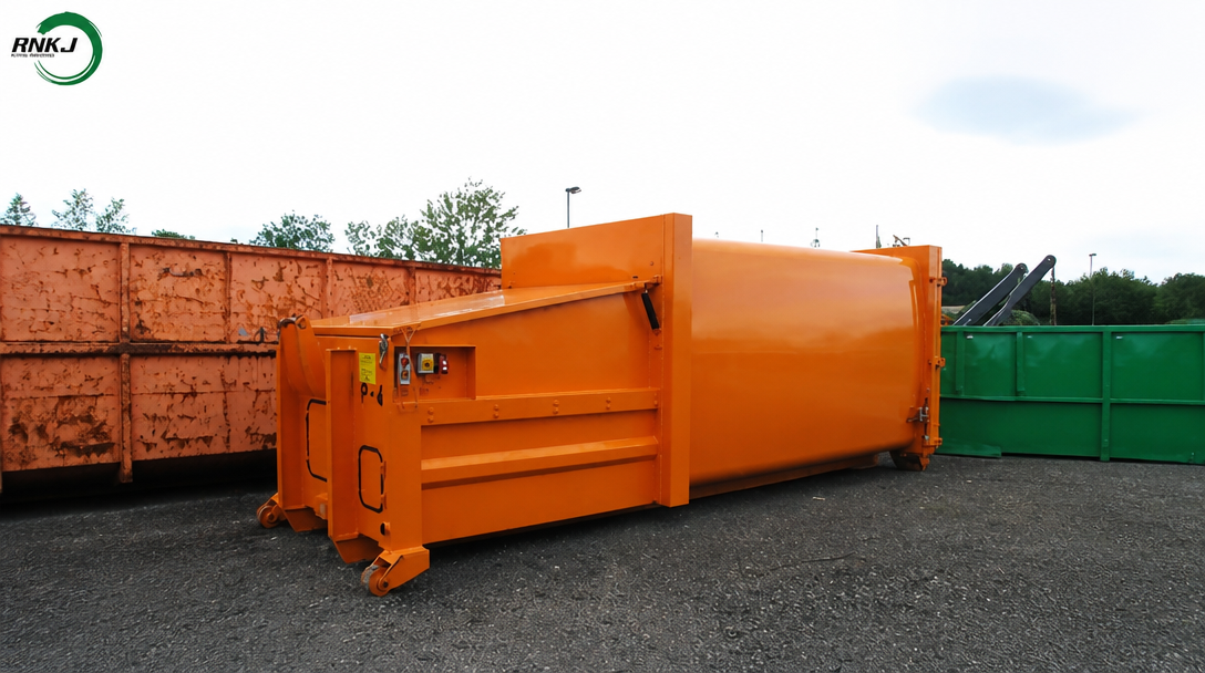 Mobile Garbage Compactor with Hook Lift Transport Mobile Garbage Compactor with Hook Lift Transport