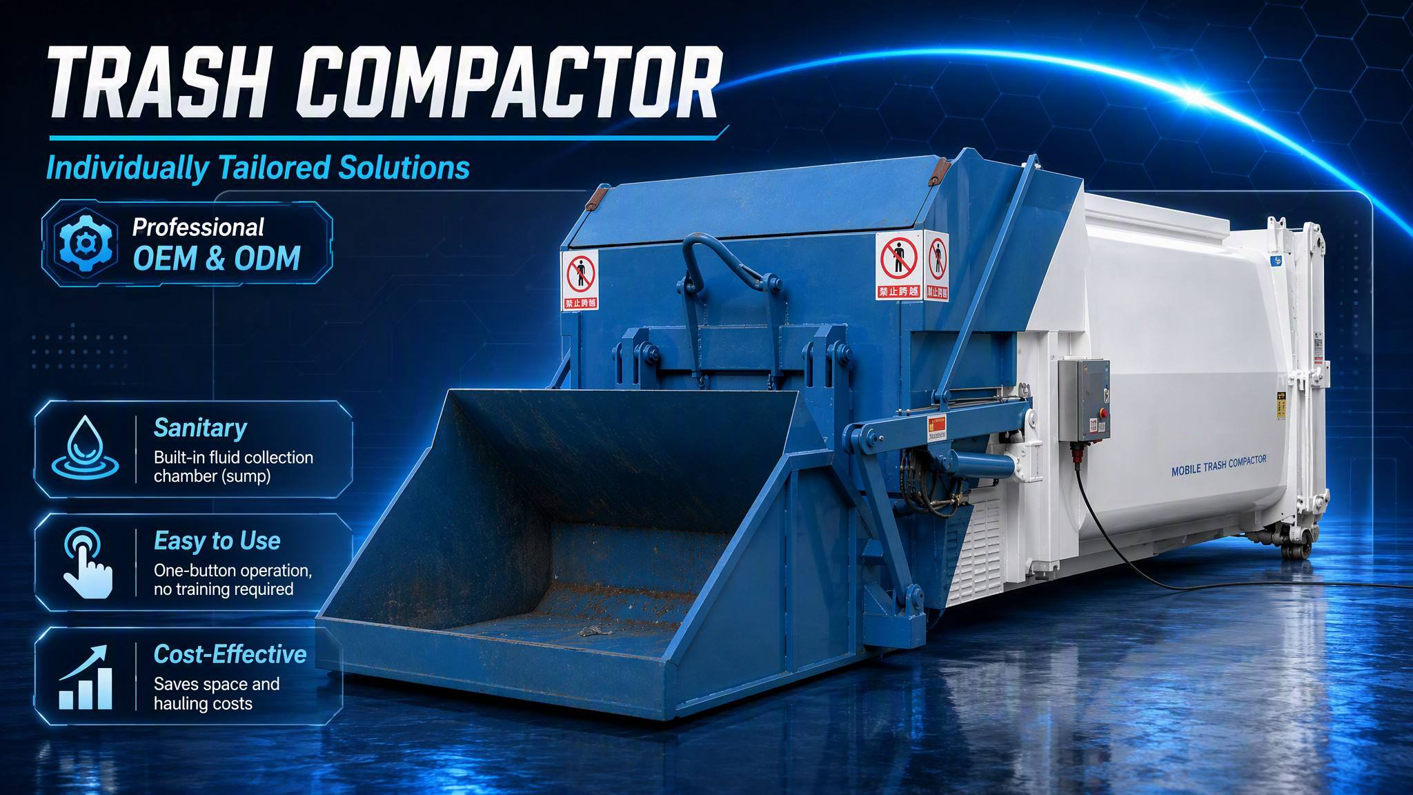 High Pressure Sealed Hopper Garbage Compactor High Pressure Sealed Hopper Garbage Compactor
