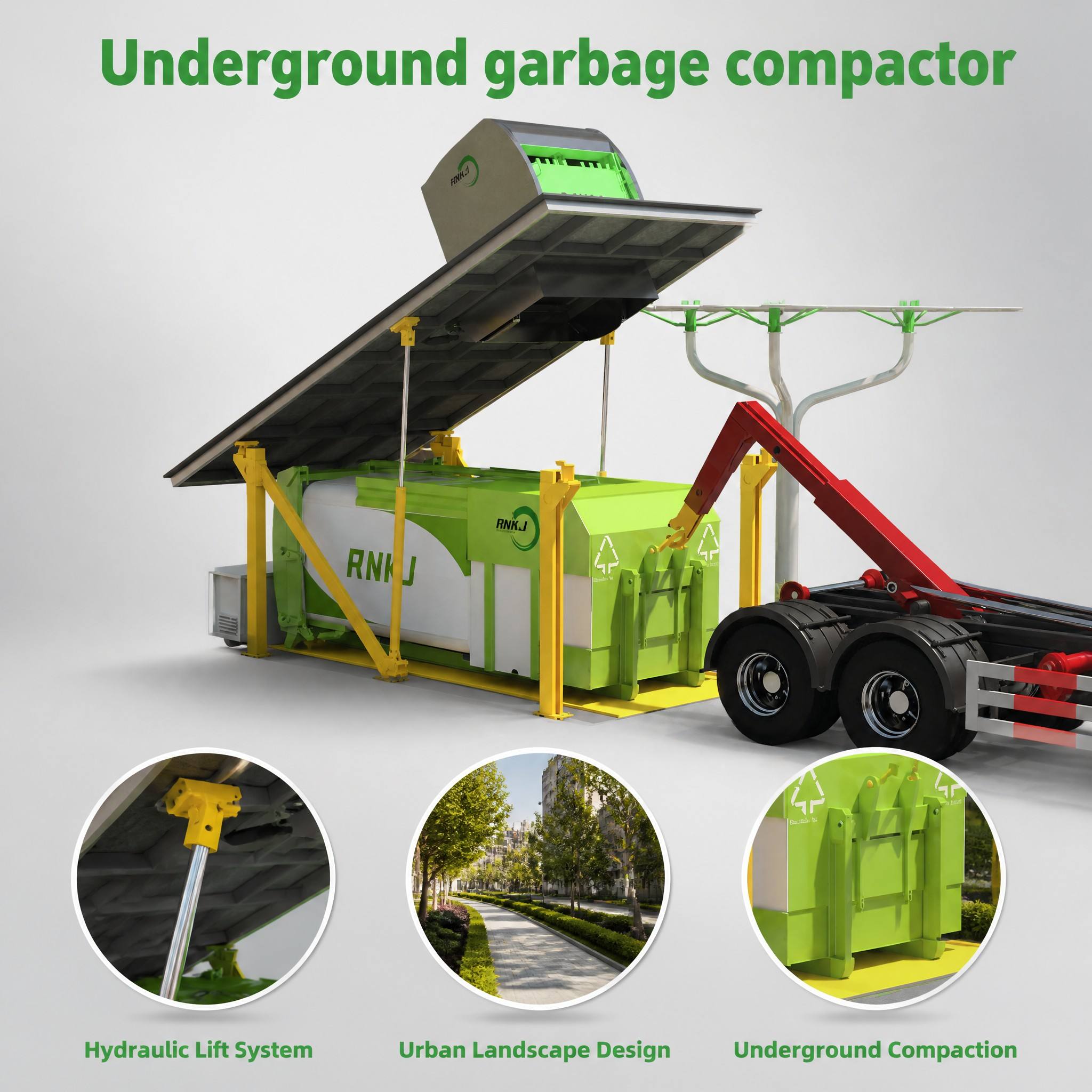 Industrial Underground Garbage Compactor with Hydraulic Lifting Platform Industrial Underground Garbage Compactor with Hydraulic Lifting Platform