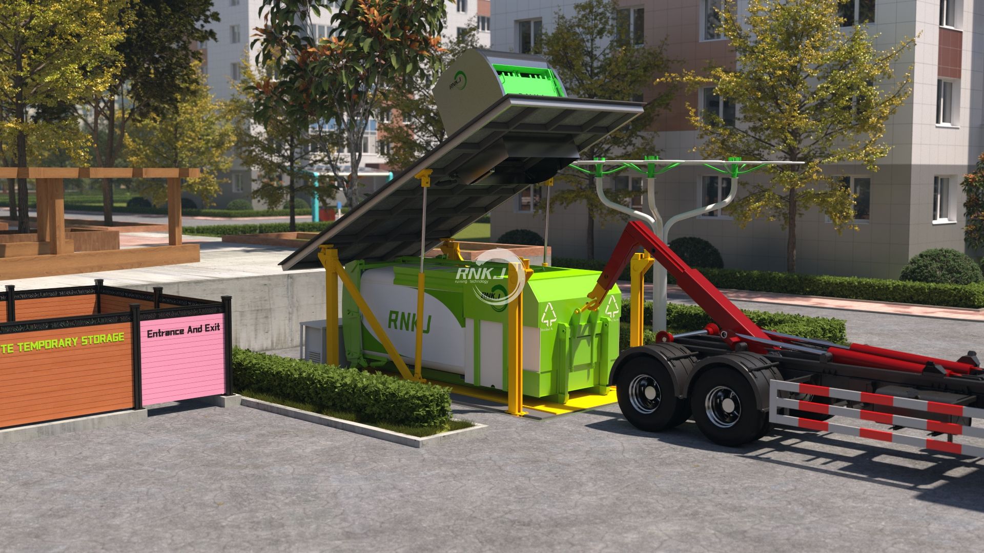 Underground garbage compactor