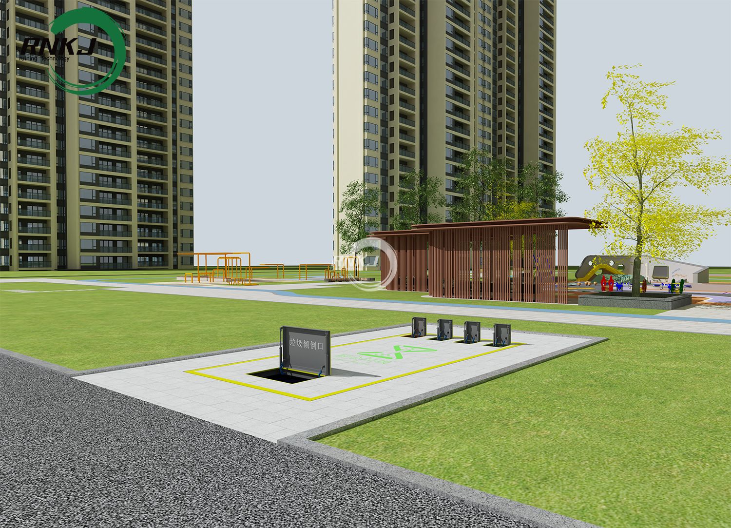 What is the working principle of the underground garbage compression station?