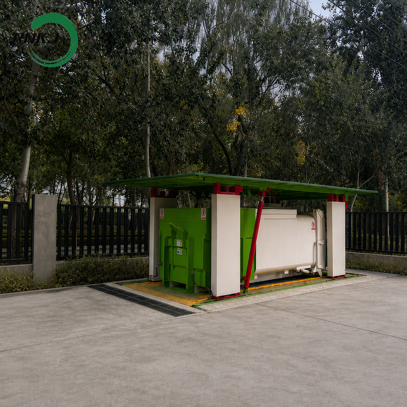 Fully Sealed Hydraulic Landscape Integrated Underground Waste Compaction Station