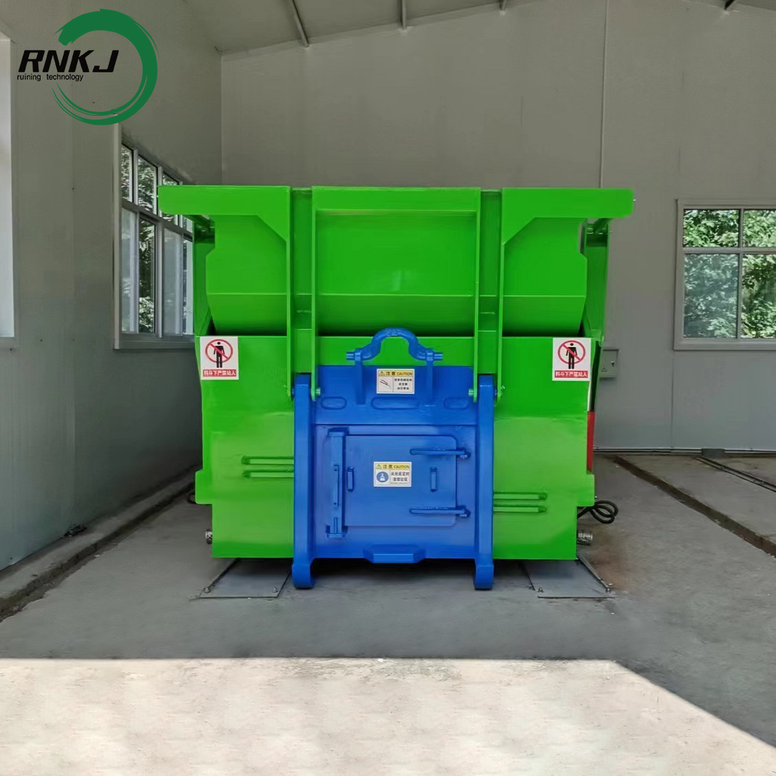 9 Cubic Yard Large Opening Self Contained Hopper Garbage Compactor