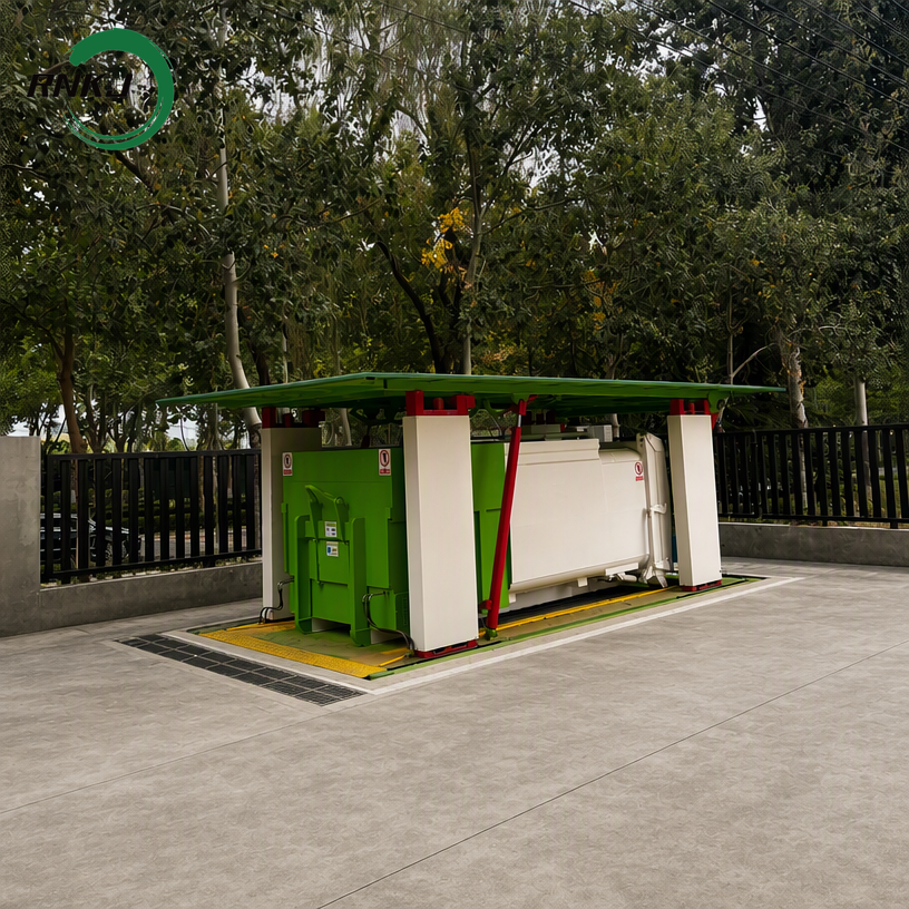 Fully Sealed Hydraulic Landscape Integrated Underground Waste Compaction Station