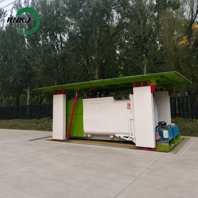 Fully Sealed Hydraulic Landscape Integrated Underground Waste Compaction Station
