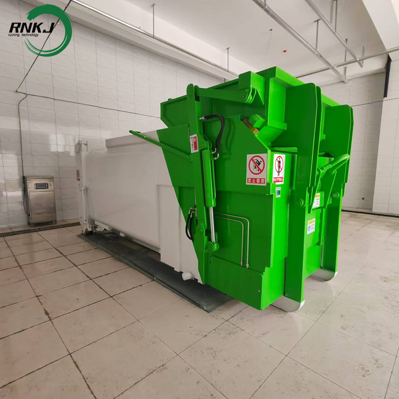 9 Cubic Yard Large Opening Self Contained Hopper Garbage Compactor
