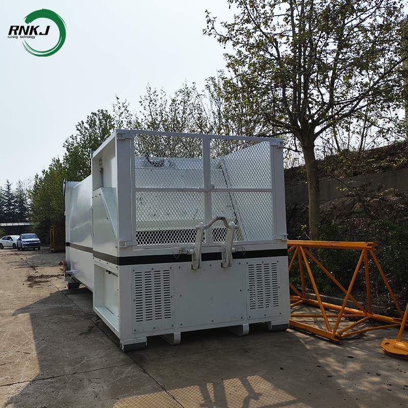 Custom 6–30 CBM Heavy-Duty Hydraulic Mobile Garbage Compactor for Hook Lift Truck Transport