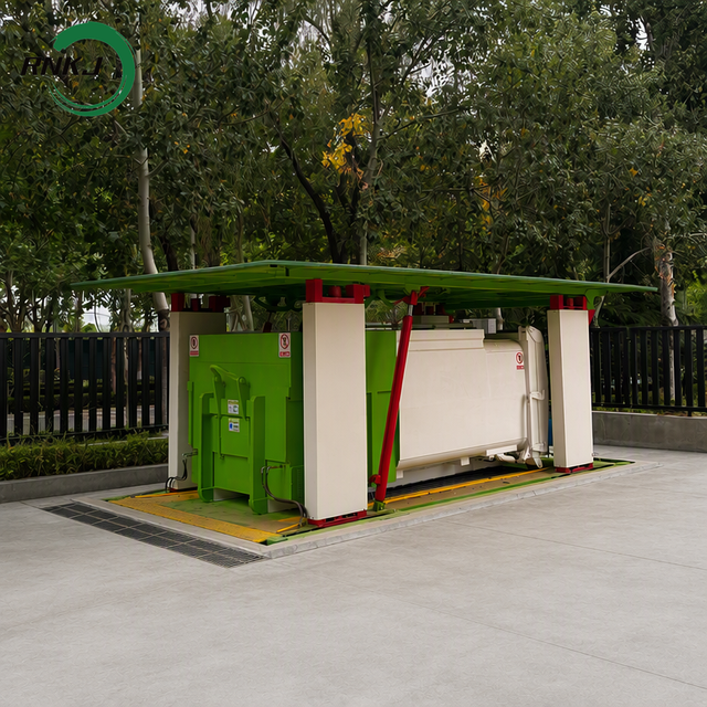 Fully Sealed Hydraulic Landscape Integrated Underground Waste Compaction Station