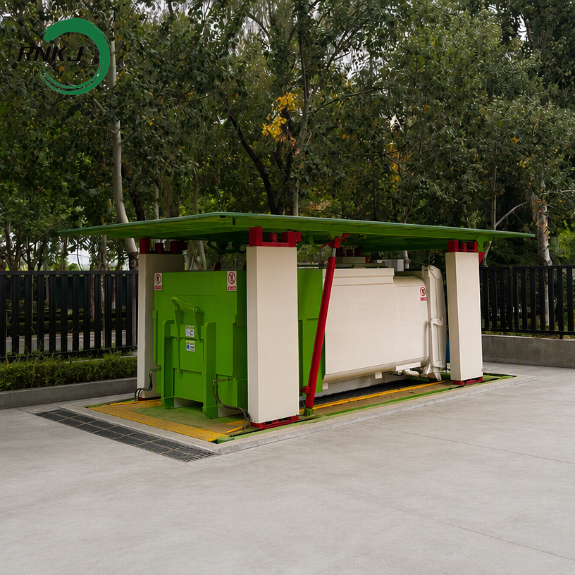 Fully Sealed Hydraulic Landscape Integrated Underground Waste Compaction Station